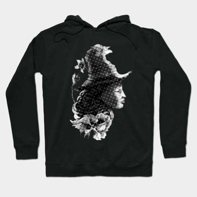 romantic witch facing east Hoodie by Jub 
